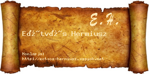 Eötvös Hermiusz névjegykártya